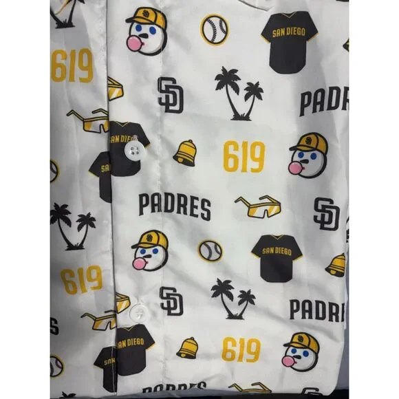 San Diego Padres White Printed Short-Sleeve Button-Up Shirt - Picture 4 of 7